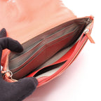 Chanel Shoulder Bag Half Moon CC Logo Coral Orange Calf CC Chain Wallet — view 3