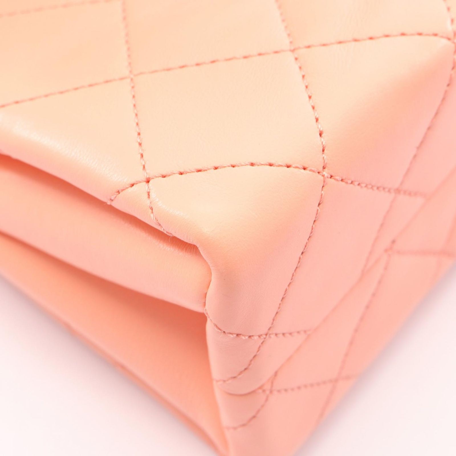 Chanel Shoulder Bag Quilted 2-Way Salmon Pink Lambskin Chain — view 7