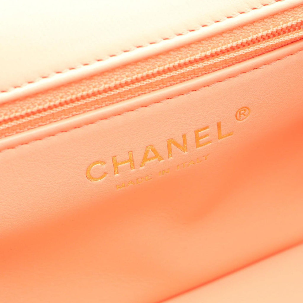Chanel Shoulder Bag Quilted 2-Way Salmon Pink Lambskin Chain — view 4