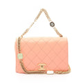 Chanel Shoulder Bag Quilted 2-Way Salmon Pink Lambskin Chain