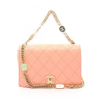 Chanel Shoulder Bag Quilted 2-Way Salmon Pink Lambskin Chain