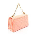 Chanel Shoulder Bag Quilted 2-Way Salmon Pink Lambskin Chain — view 2