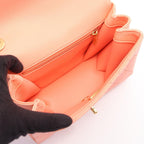 Chanel Shoulder Bag Quilted 2-Way Salmon Pink Lambskin Chain — view 3