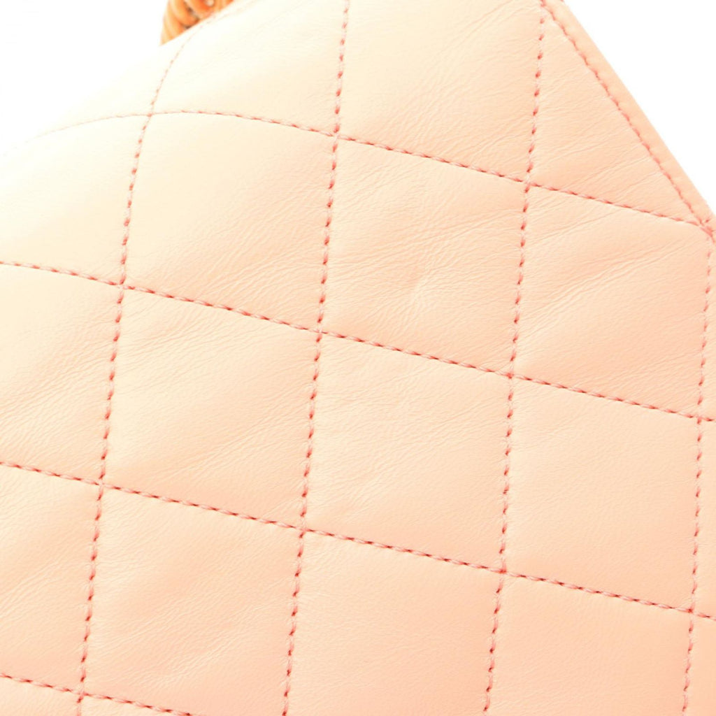 Chanel Shoulder Bag Quilted 2-Way Salmon Pink Lambskin Chain — view 9