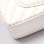 Chanel Shoulder Bag 2.55 Blanc Stitch White Leather Chain — view 7
