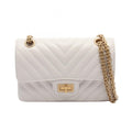 Chanel Shoulder Bag 2.55 Blanc Stitch White Leather Chain
