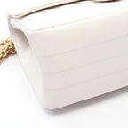 Chanel Shoulder Bag 2.55 Blanc Stitch White Leather Chain — view 8