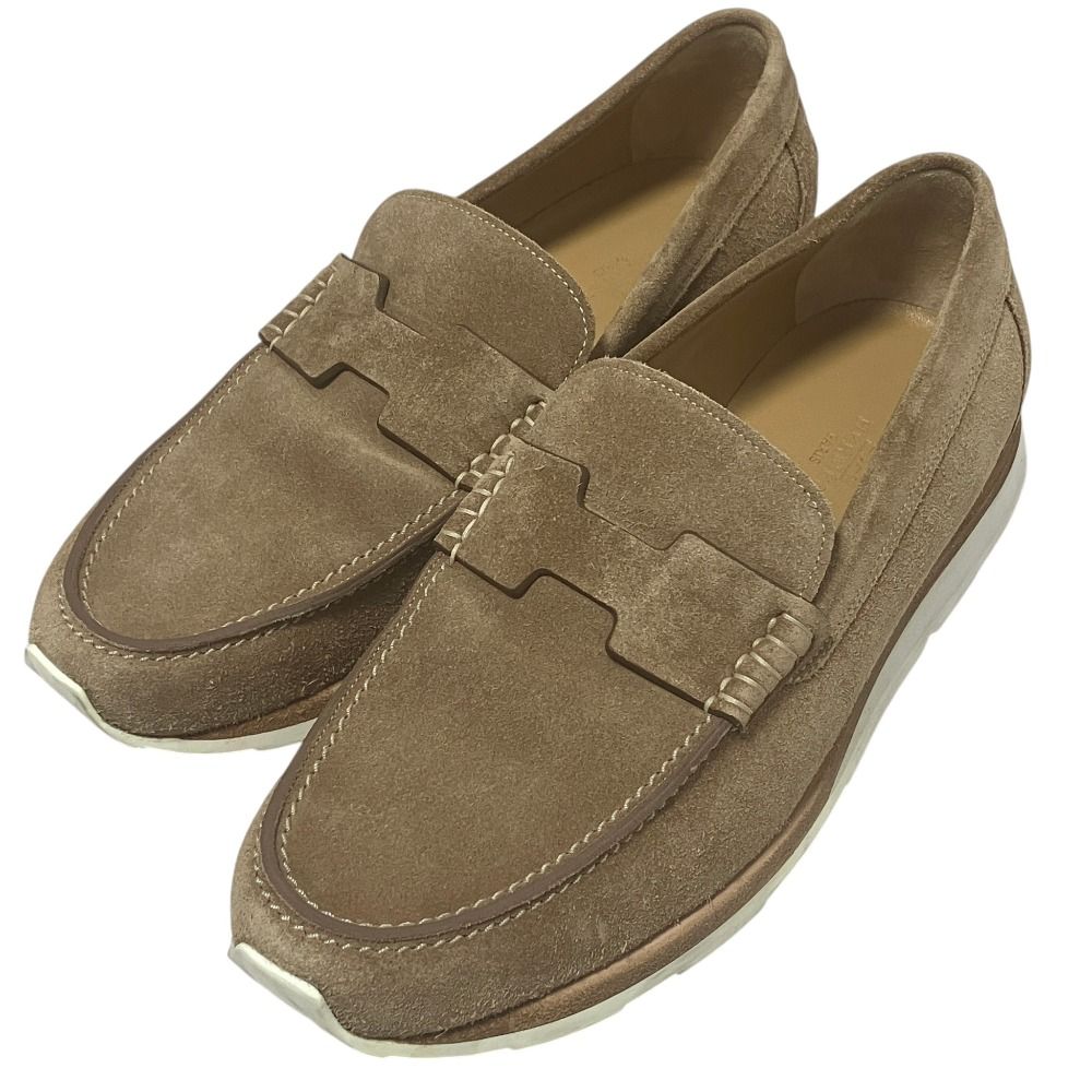 Hermes Moccasins Job Suede Loafers Sneakers 39 Camel