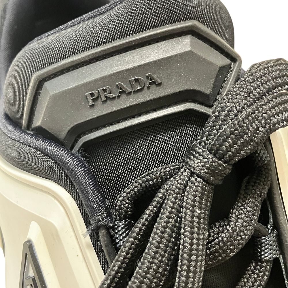 Prada Techno Stretch Fabric Sneakers 39 White Navy — view 8
