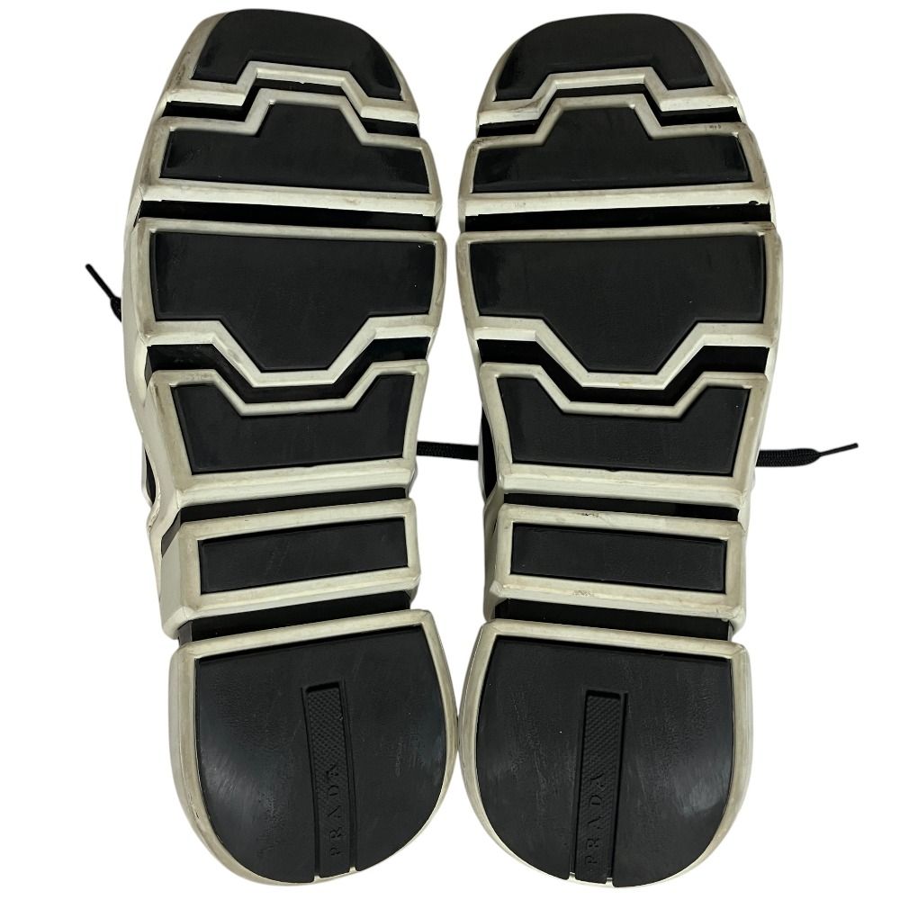 Prada Techno Stretch Fabric Sneakers 39 White Navy — view 5