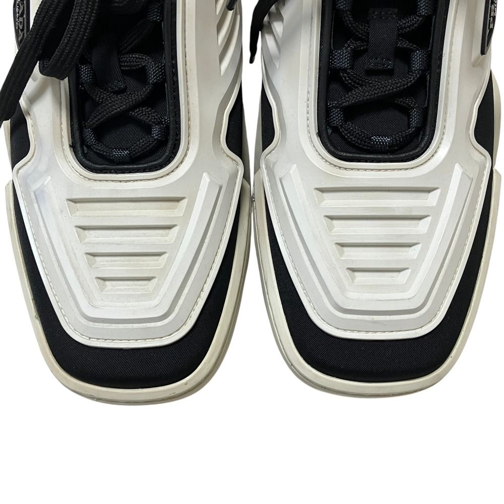 Prada Techno Stretch Fabric Sneakers 39 White Navy — view 7