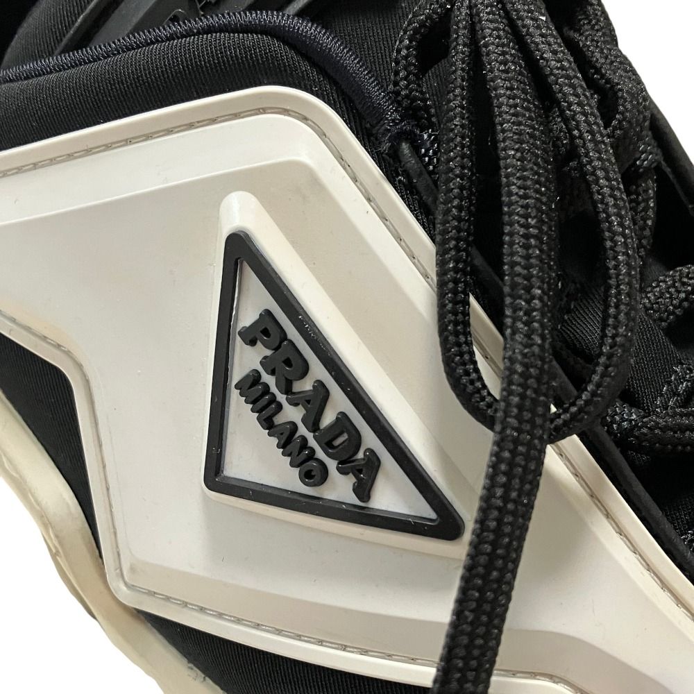 Prada Techno Stretch Fabric Sneakers 39 White Navy — view 9