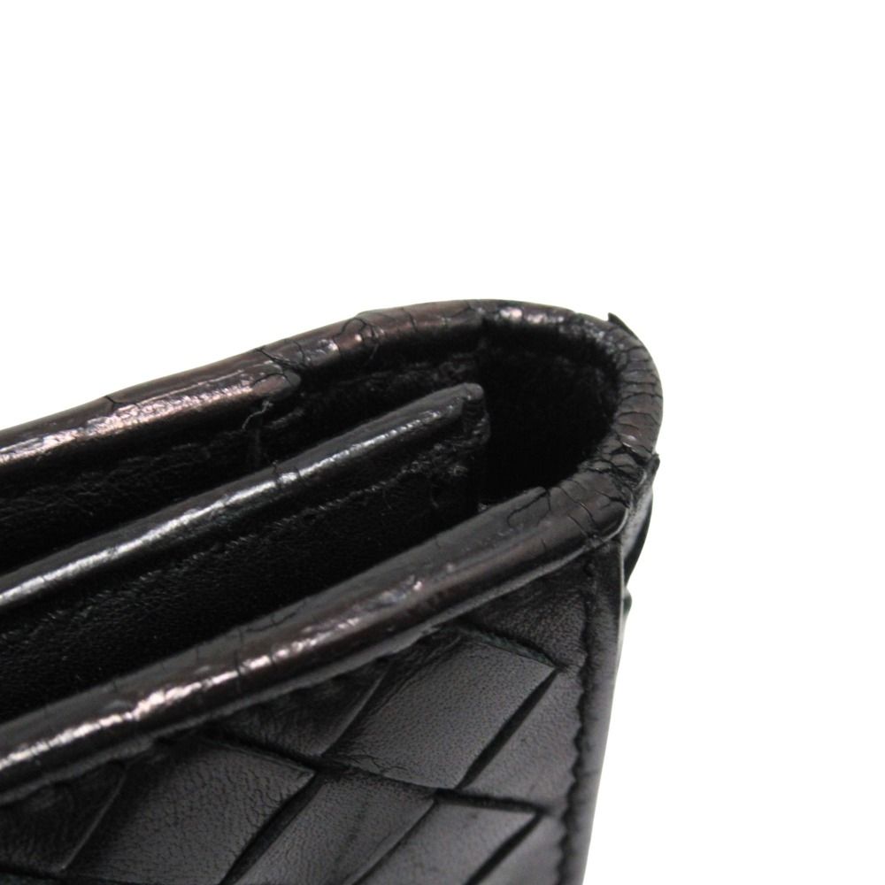 Bottega Veneta Intrecciato Leather Billfold Wallet Bifold Black — view 7
