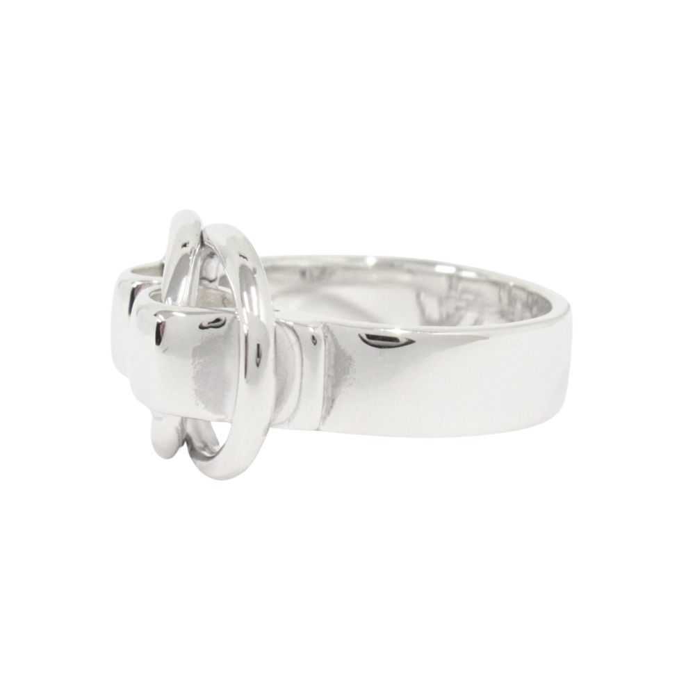 Hermes Polished Deux Anneaux Ring Vintage 52 Silver — view 2
