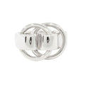 Hermes Polished Deux Anneaux Ring Vintage 52 Silver