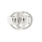 Hermes Polished Deux Anneaux Ring Vintage 52 Silver