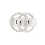 Hermes Polished Deux Anneaux Ring Vintage 52 Silver