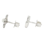 Gucci Polished Double Flower Studs Earrings Mother of Pearl Silver — view 2