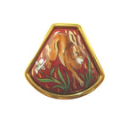 Hermes Enamel Rabbit Earrings Cloisonne Vintage Red Gold — view 2