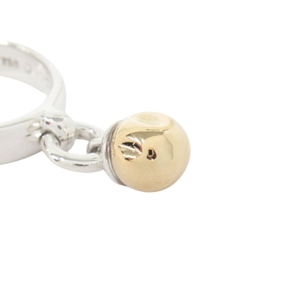 Tiffany & Co Polished 18k Yellow Gold Combination Door Knocker Ball Ring Silver — view 4