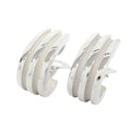 Tiffany & Co Polished Grooved Earrings Vintage Silver