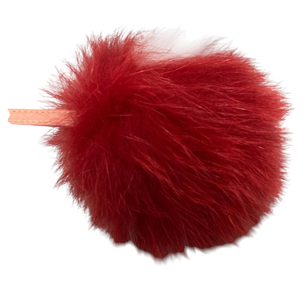Fendi Pom Fur Charm Red Keychain — view 4