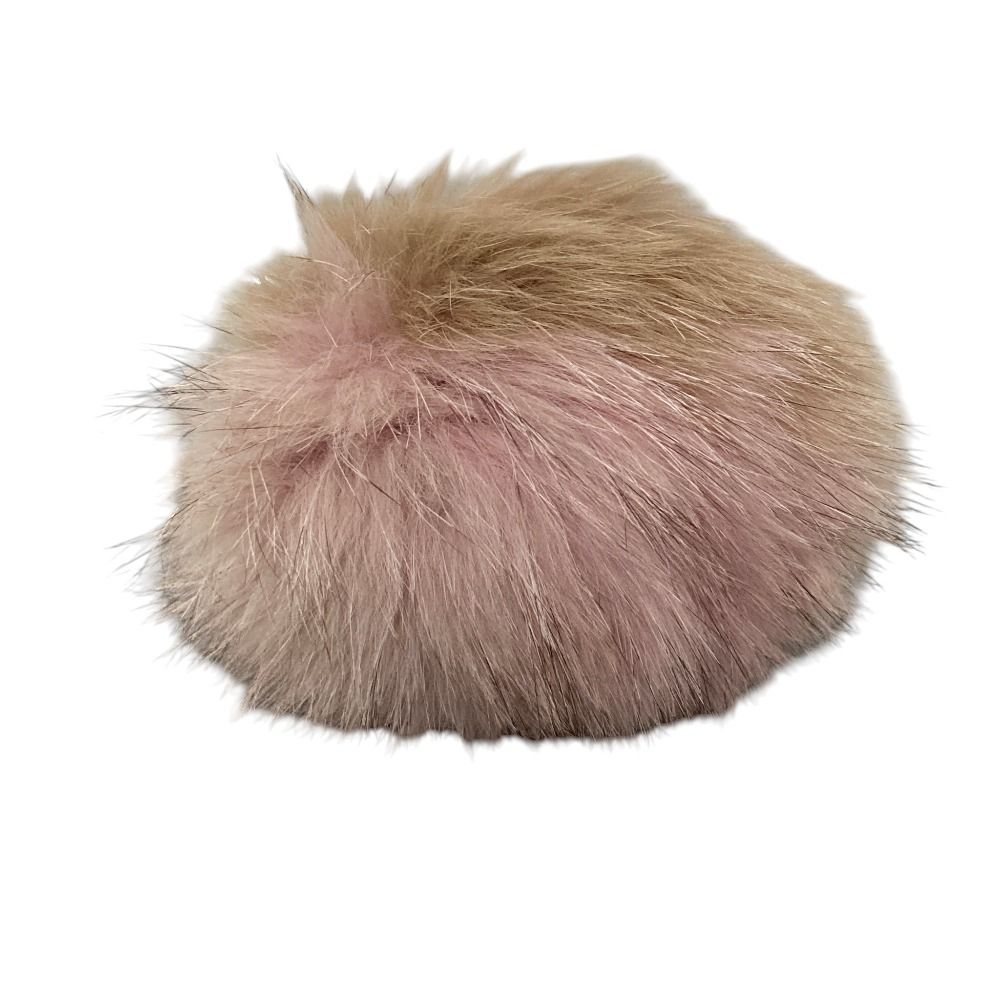 Fendi Pom Charm Pink Beige Keychain — view 3