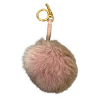 Fendi Pom Charm Pink Beige Keychain