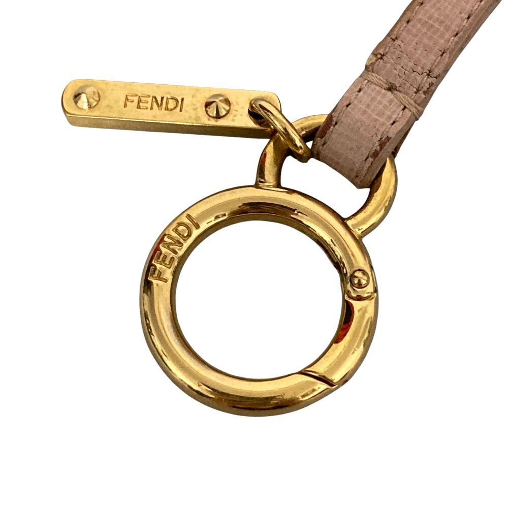 Fendi Pom Charm Pink Beige Keychain — view 4