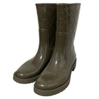 Louis Vuitton Drops Monogram Embossed Rain Boots 39 Khaki