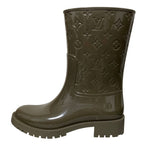 Louis Vuitton Drops Monogram Embossed Rain Boots 39 Khaki — view 4
