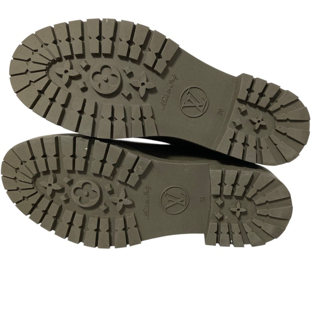 Louis Vuitton Drops Monogram Embossed Rain Boots 39 Khaki — view 5