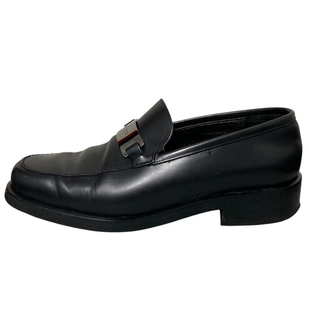 Gucci Silver Plate Leather Loafers 36.5 Black — view 3