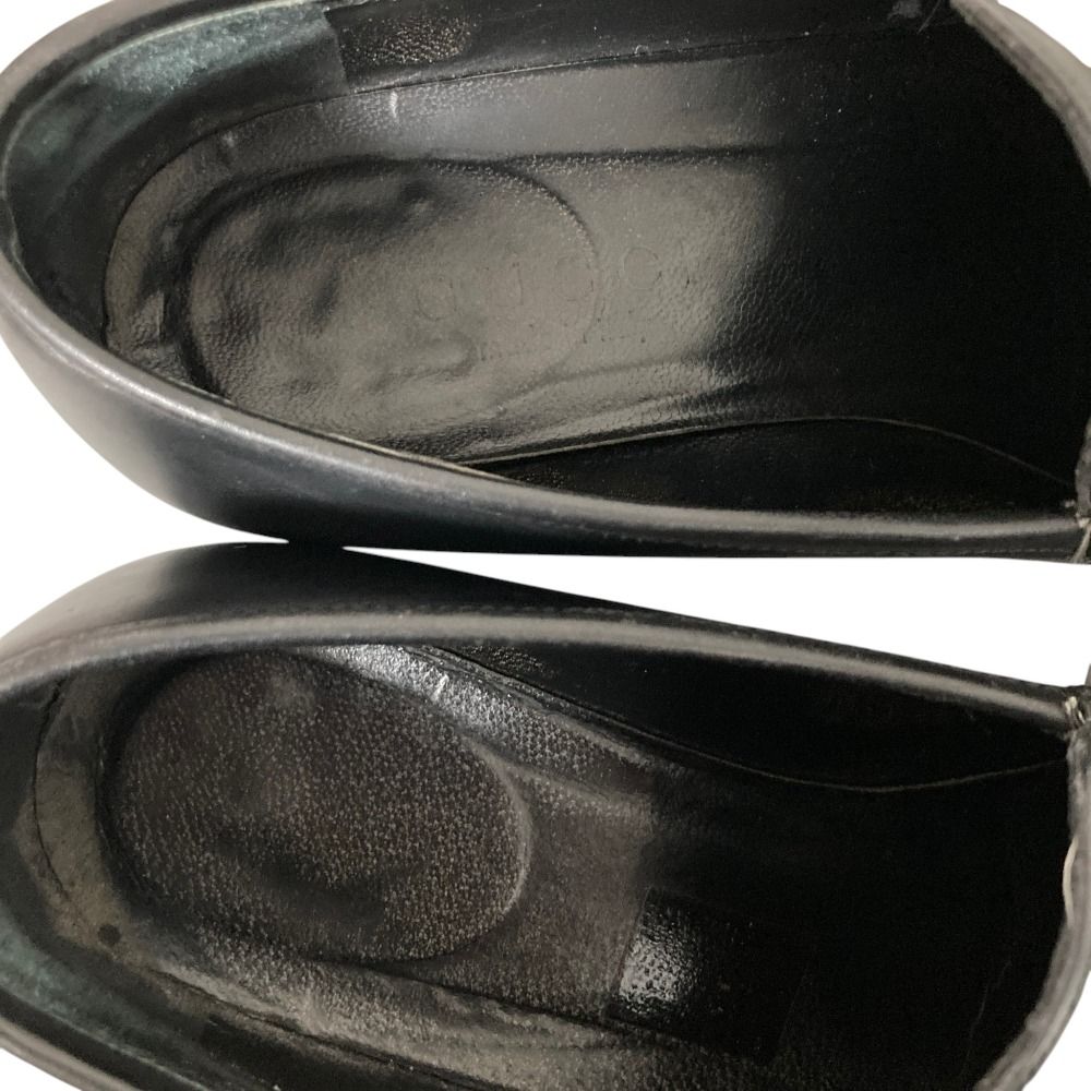Gucci Silver Plate Leather Loafers 36.5 Black — view 7