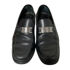 Gucci Silver Plate Leather Loafers 36.5 Black — view 2