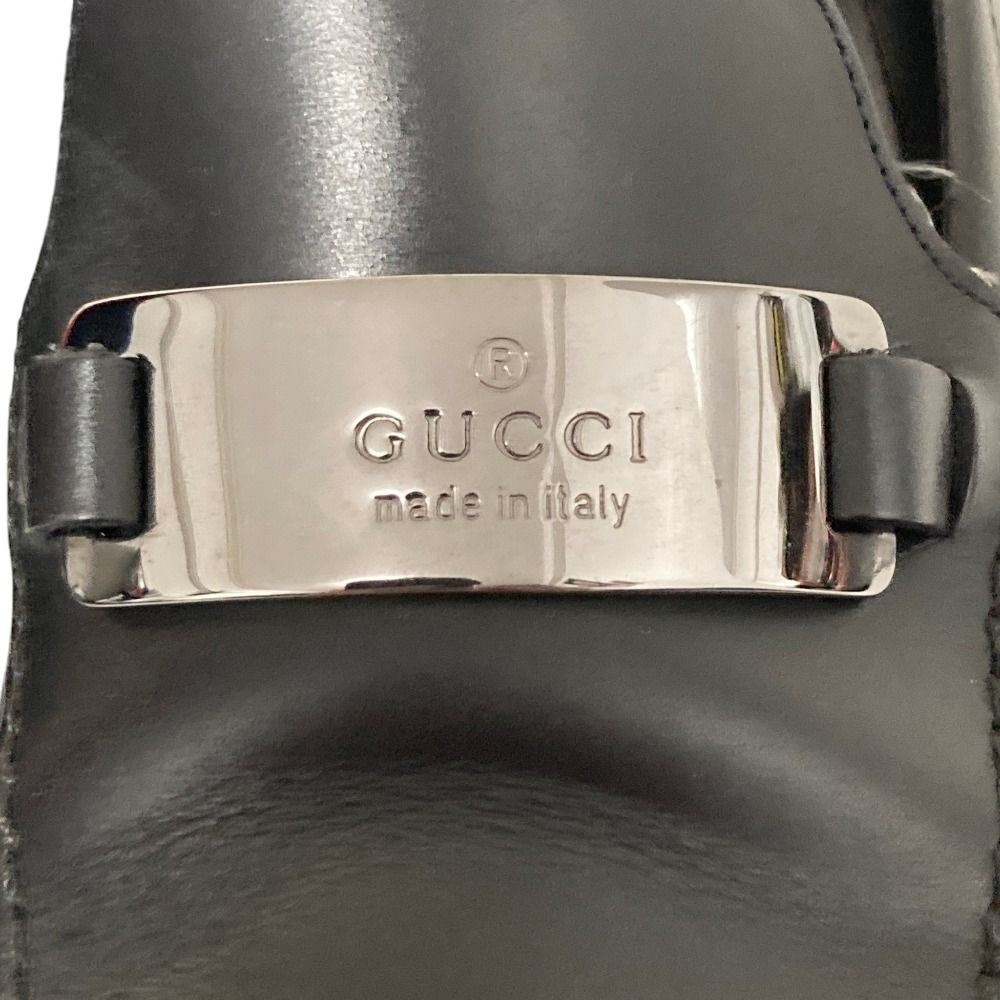 Gucci Silver Plate Leather Loafers 36.5 Black — view 6