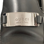 Gucci Silver Plate Leather Loafers 36.5 Black — view 6