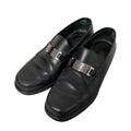 Gucci Silver Plate Leather Loafers 36.5 Black