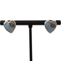 Gucci 925 Interlocking Heart Stud Earrings Light Blue