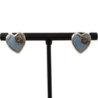Gucci 925 Interlocking Heart Stud Earrings Light Blue