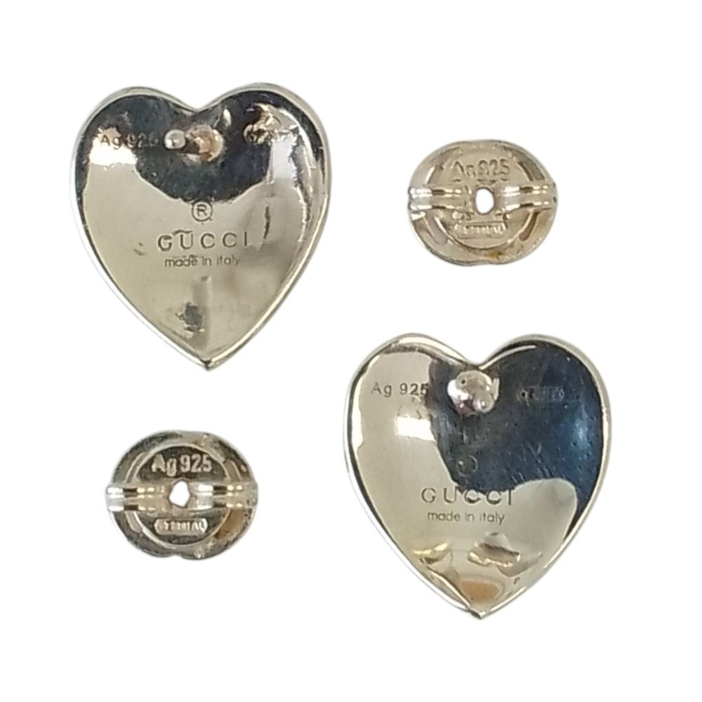Gucci 925 Interlocking Heart Stud Earrings Light Blue — view 5