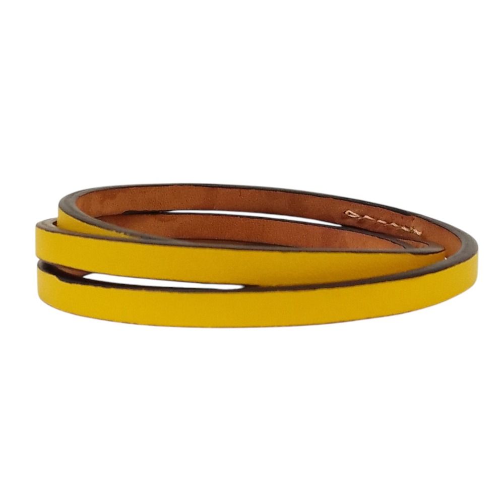 Loewe Leather Double Bangle Set Green Yellow Bracelet — view 9