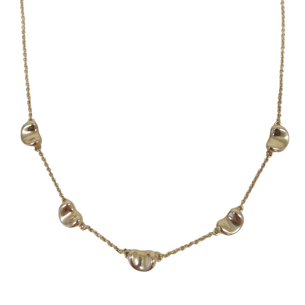 Tiffany & Co Bean 5 Motif Necklace Choker 925 Sterling Silver