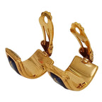 Hermes Cloisonne Enamel Earrings Gold Color Navy — view 7
