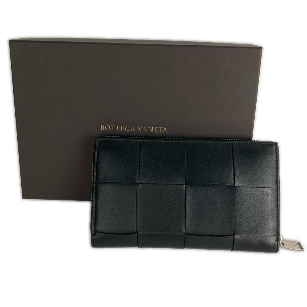 Bottega Veneta Wallet Cassette Zip Around Black