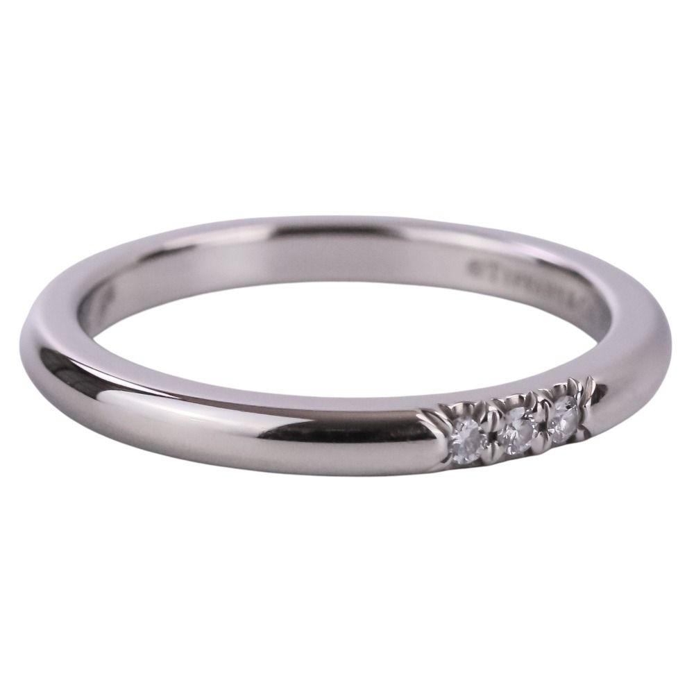 Tiffany & Co Polished Forever Diamond Wedding Band Ring Platinum — view 7