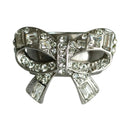 Chanel Rhinestone Ribbon Motif Ring to Silver