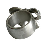 Chanel Rhinestone Ribbon Motif Ring to Silver — view 3