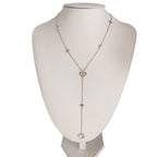 Tiffany & Co 925 Heart Link Lariat Chain Necklace Silver