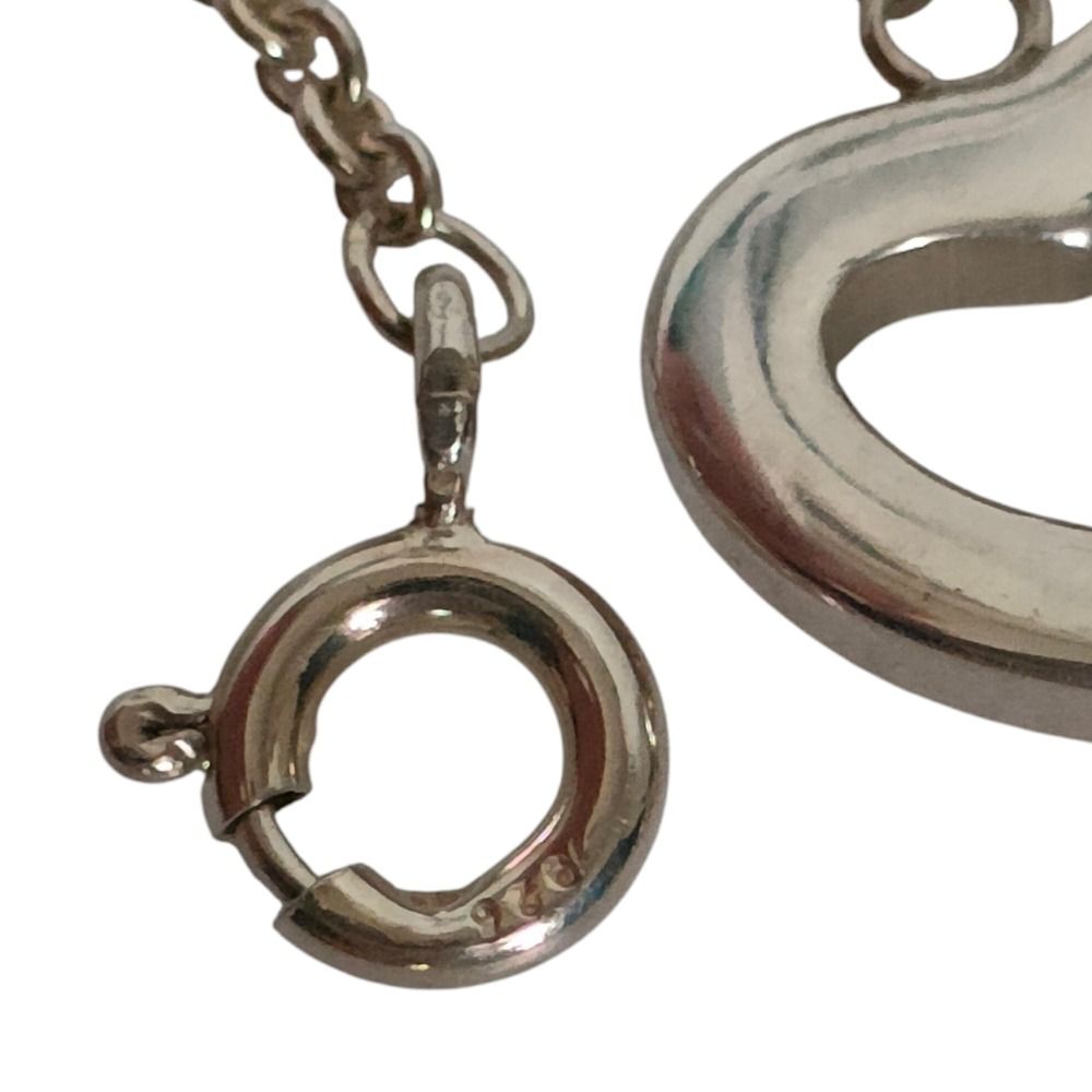 Tiffany & Co 925 Heart Link Lariat Chain Necklace Silver — view 6